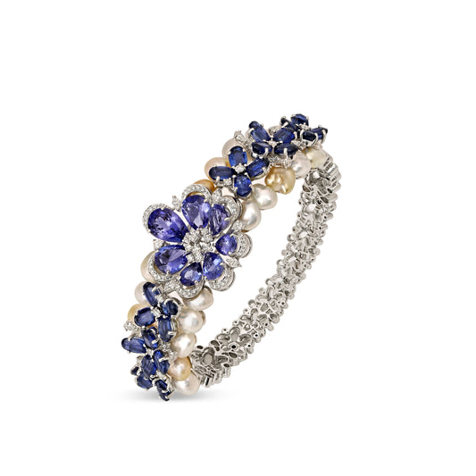 Pearl and Tanzanite Bloom Bracelet