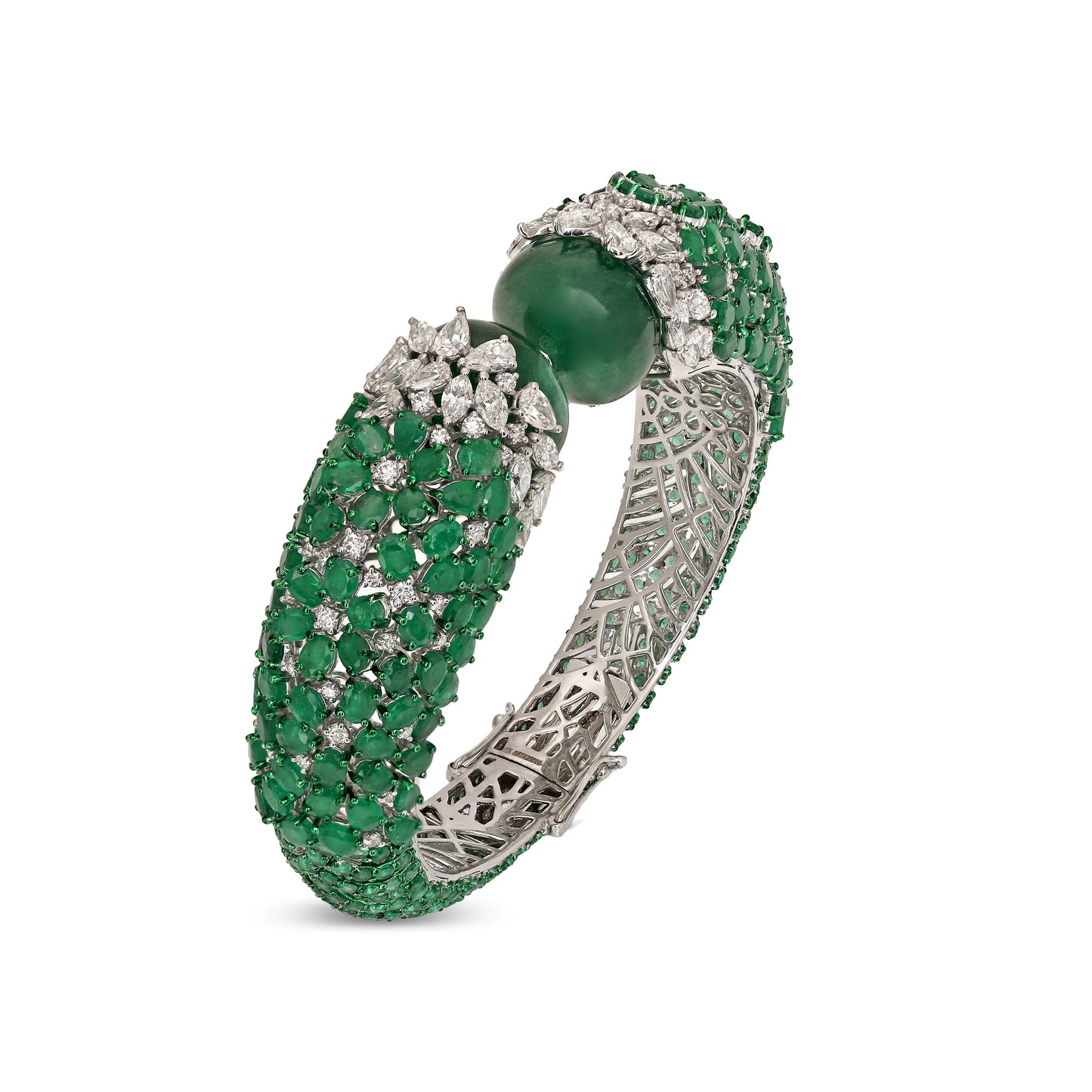 Emerald and Diamond Statement Bracelet