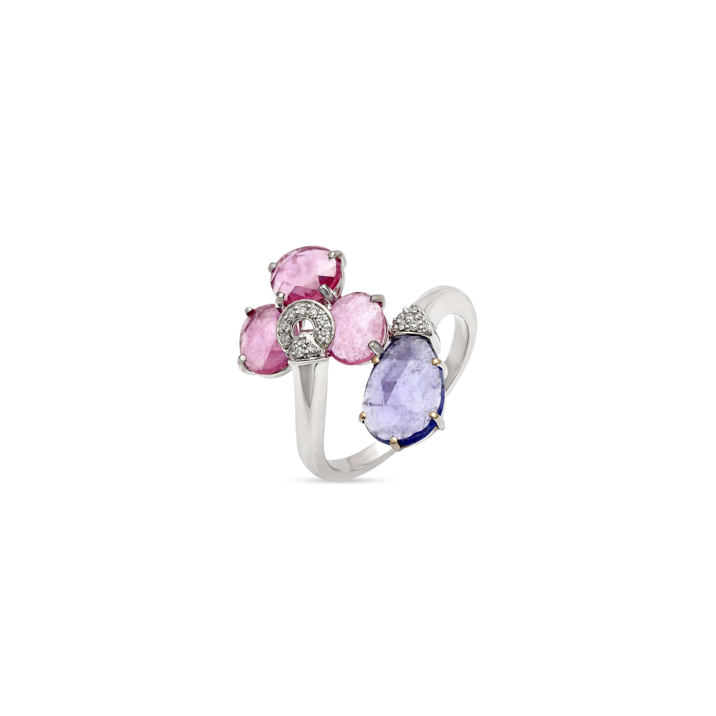 Ruby and Tanzanite Drop Ring
