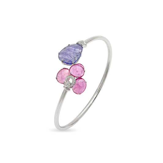 Ruby and Tanzanite Drop Spring Bracelet