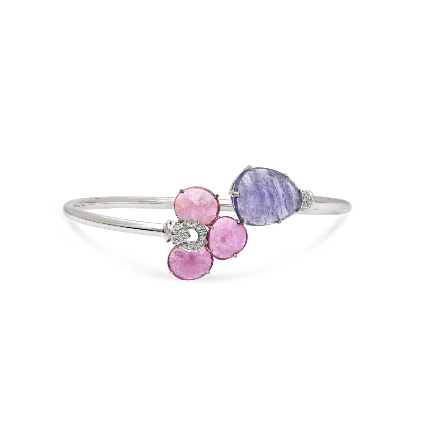 Ruby and Tanzanite Drop Spring Bracelet
