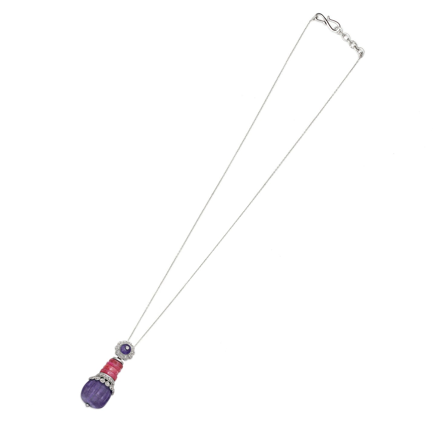 Ruby Diamond & Tanzanite Pendant Necklace