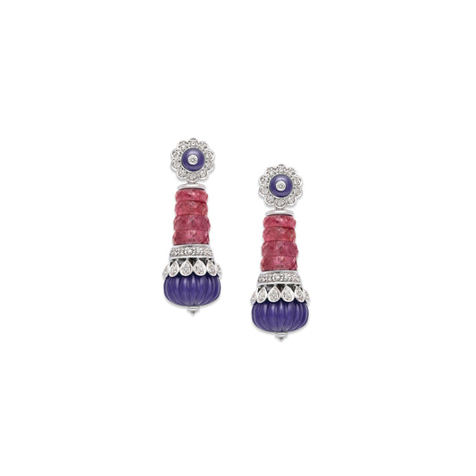 Ruby Tanzanite Earrings