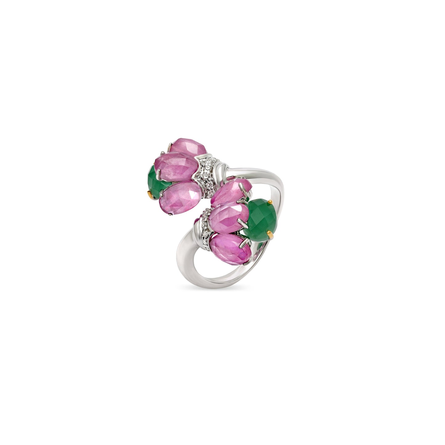 Ruby and Chalcenoy Bloom Ring