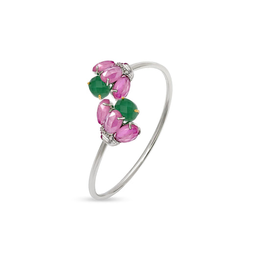 Ruby and Chalcedony Bloom Spring Bracelet