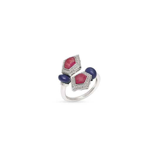 Ruby Tanzanite Prism Ring