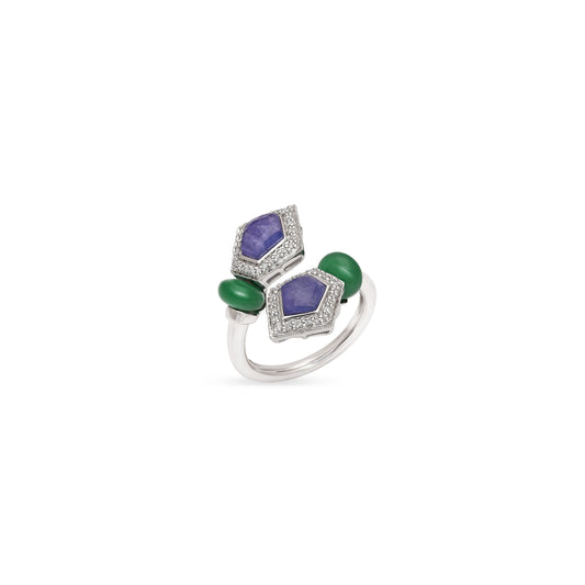 Tanzanite and Green Onyx Ring
