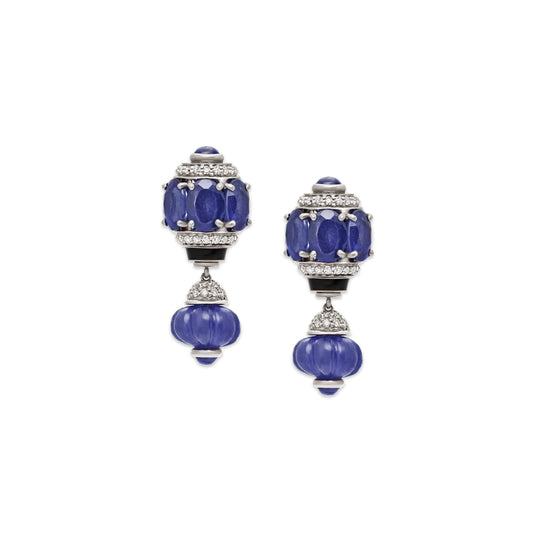 Tanzanite and Kyanite Hanging Earrings