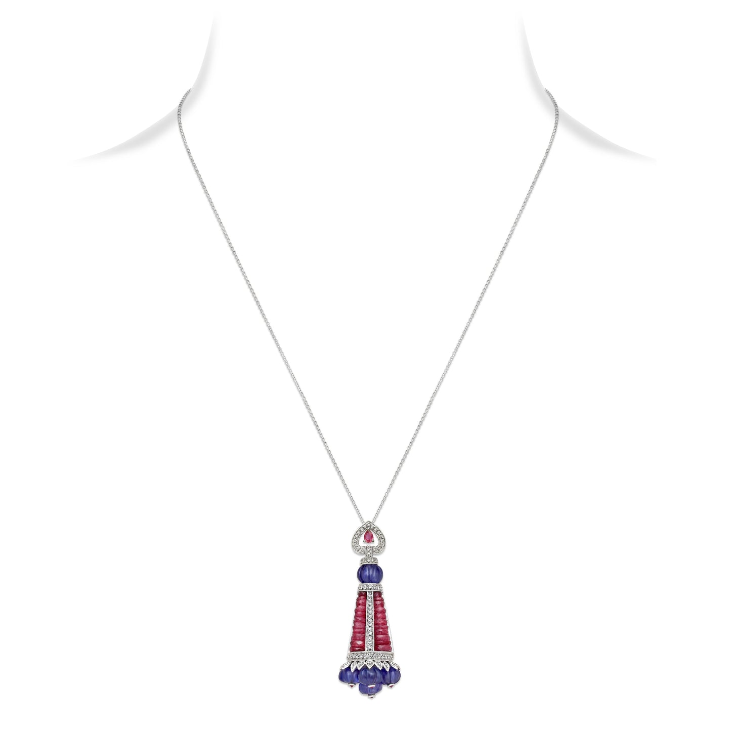 Tanzanite Ruby Pendant Necklace