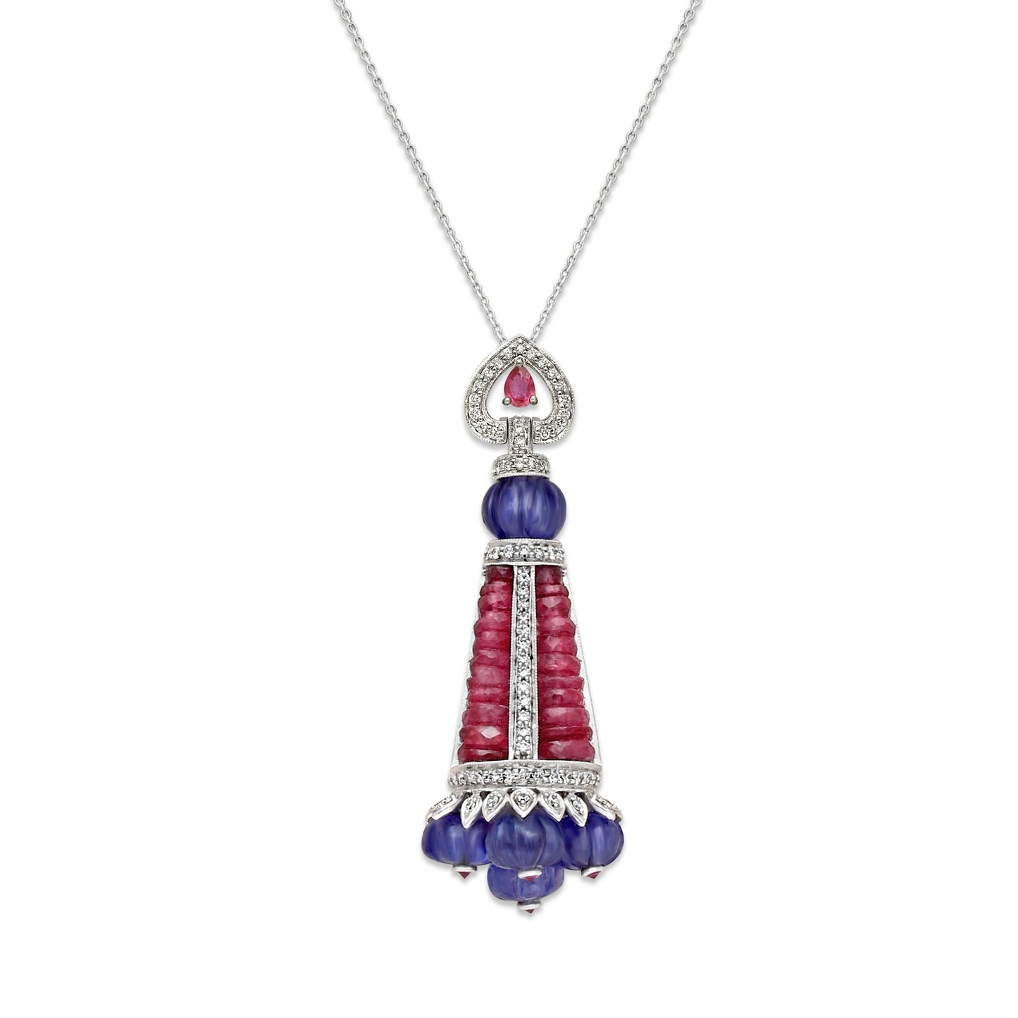 Tanzanite Ruby Pendant Necklace
