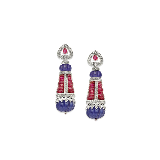 Tanzanite Ruby Earrings