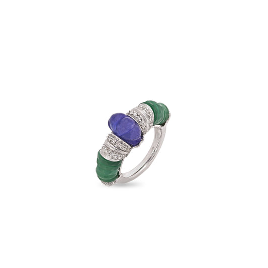 Tanzanite and Green Onyx Ring