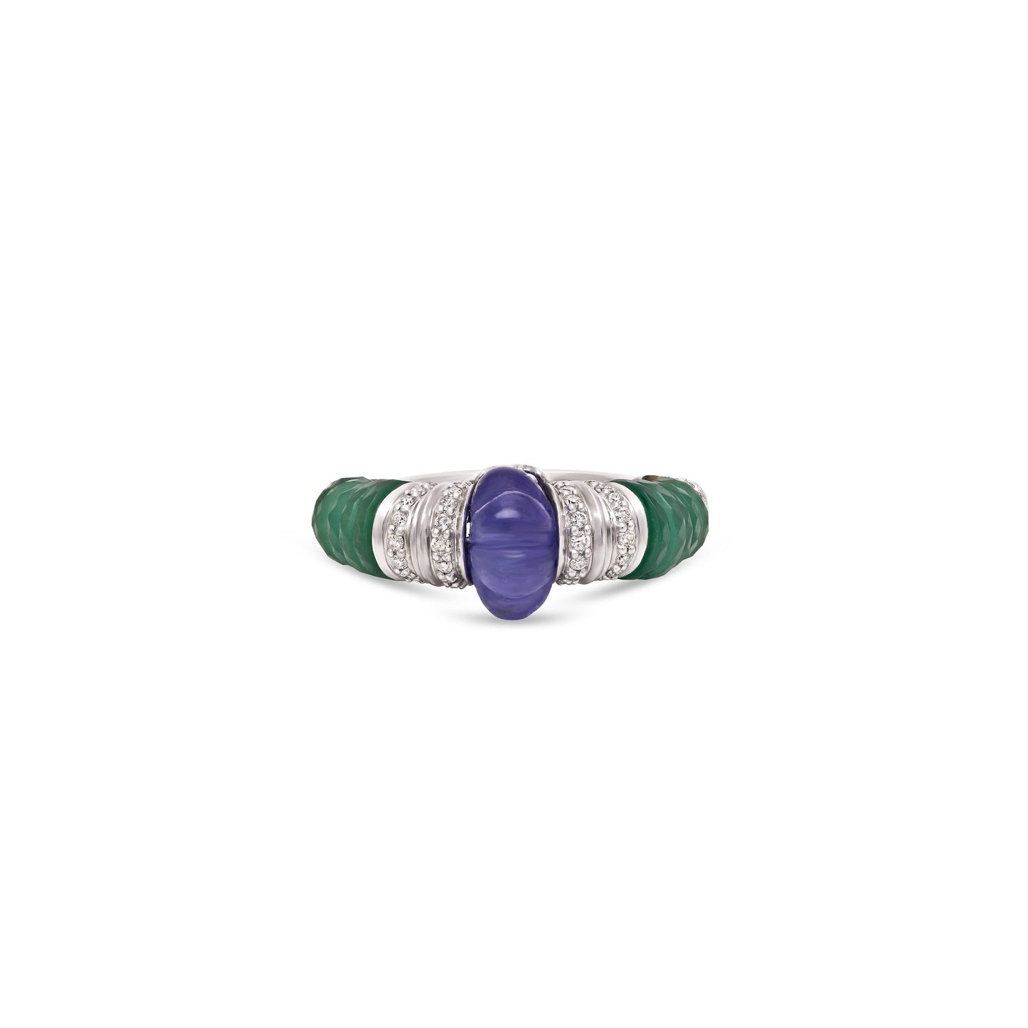 Tanzanite and Green Onyx Ring