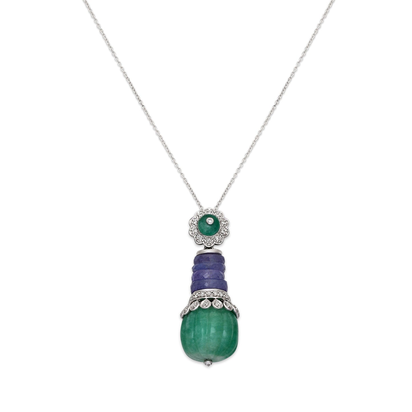 Tanzanite and Green Onyx Pendant