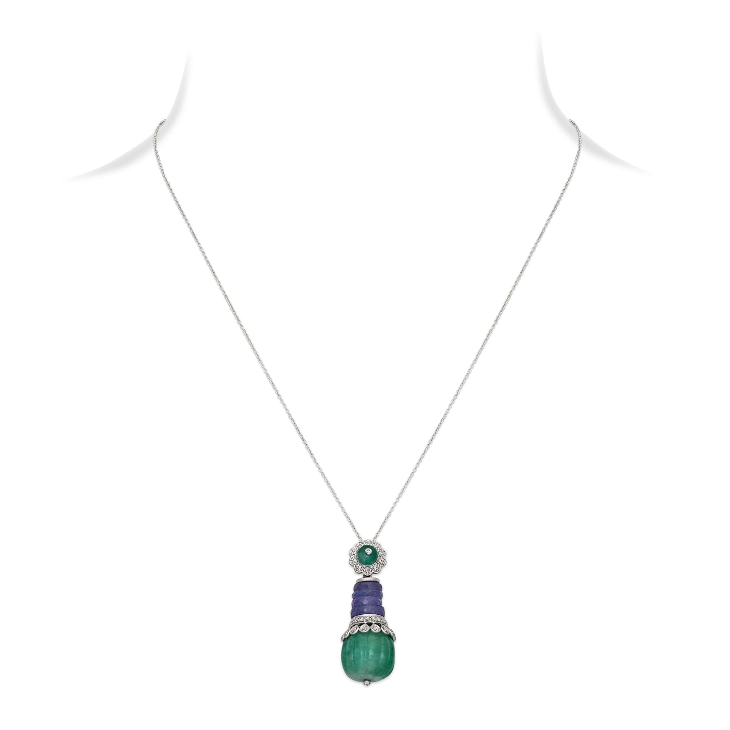 Tanzanite and Green Onyx Pendant