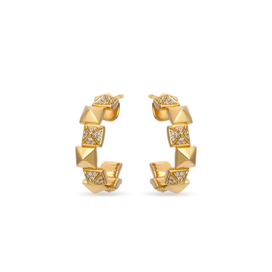 Yellow Gold Diamond Earrings