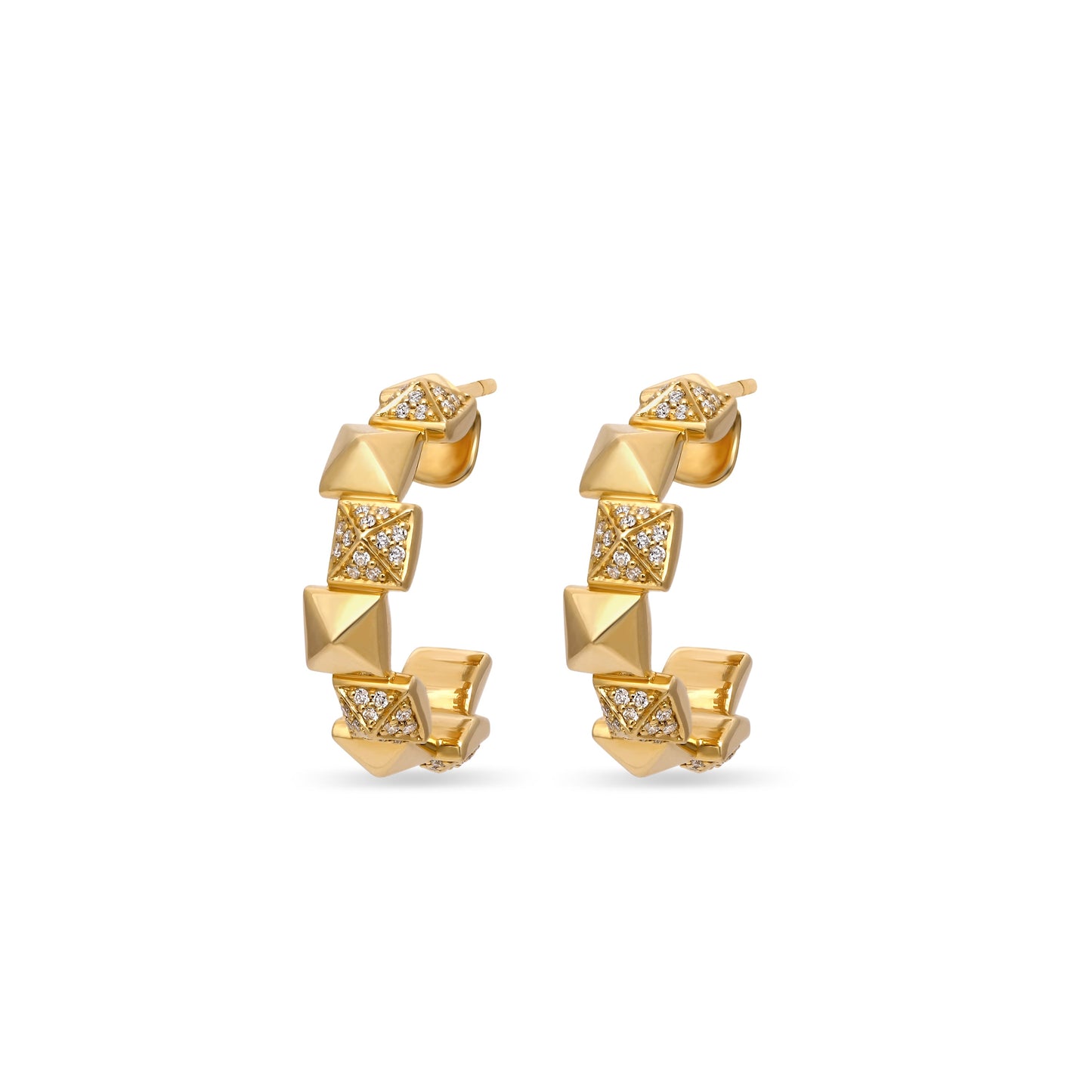 Yellow Gold Diamond Earrings