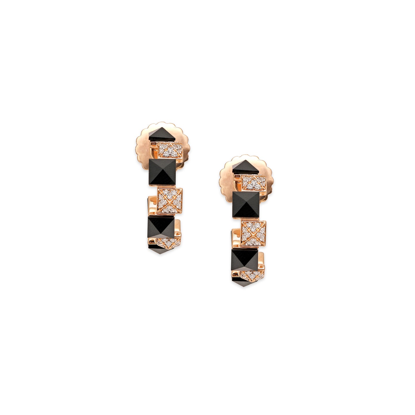 Black Onyx and Diamond Earrings