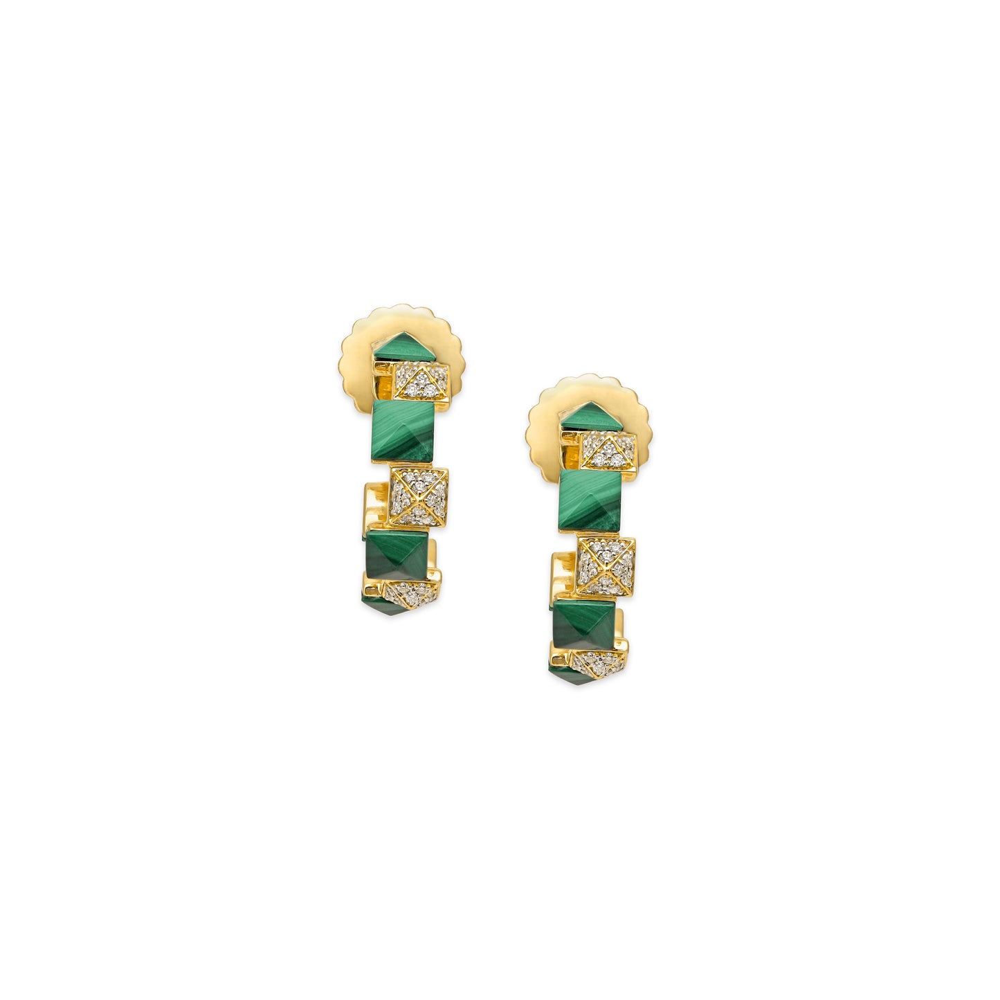 Malachite and Diamond Earrings