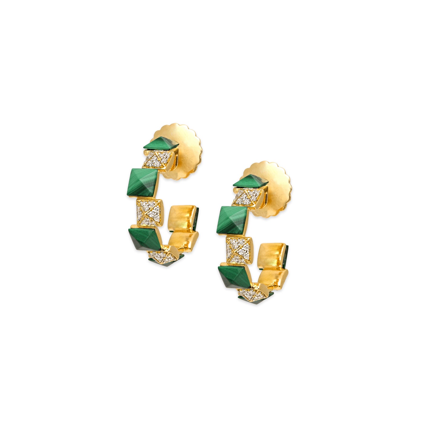 Malachite and Diamond Earrings