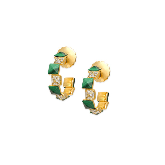 Malachite and Diamond Earrings
