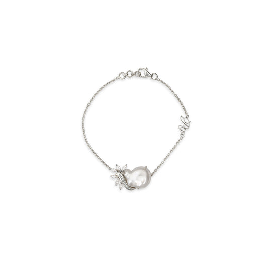 Keshi Pearl and Diamond Bracelet