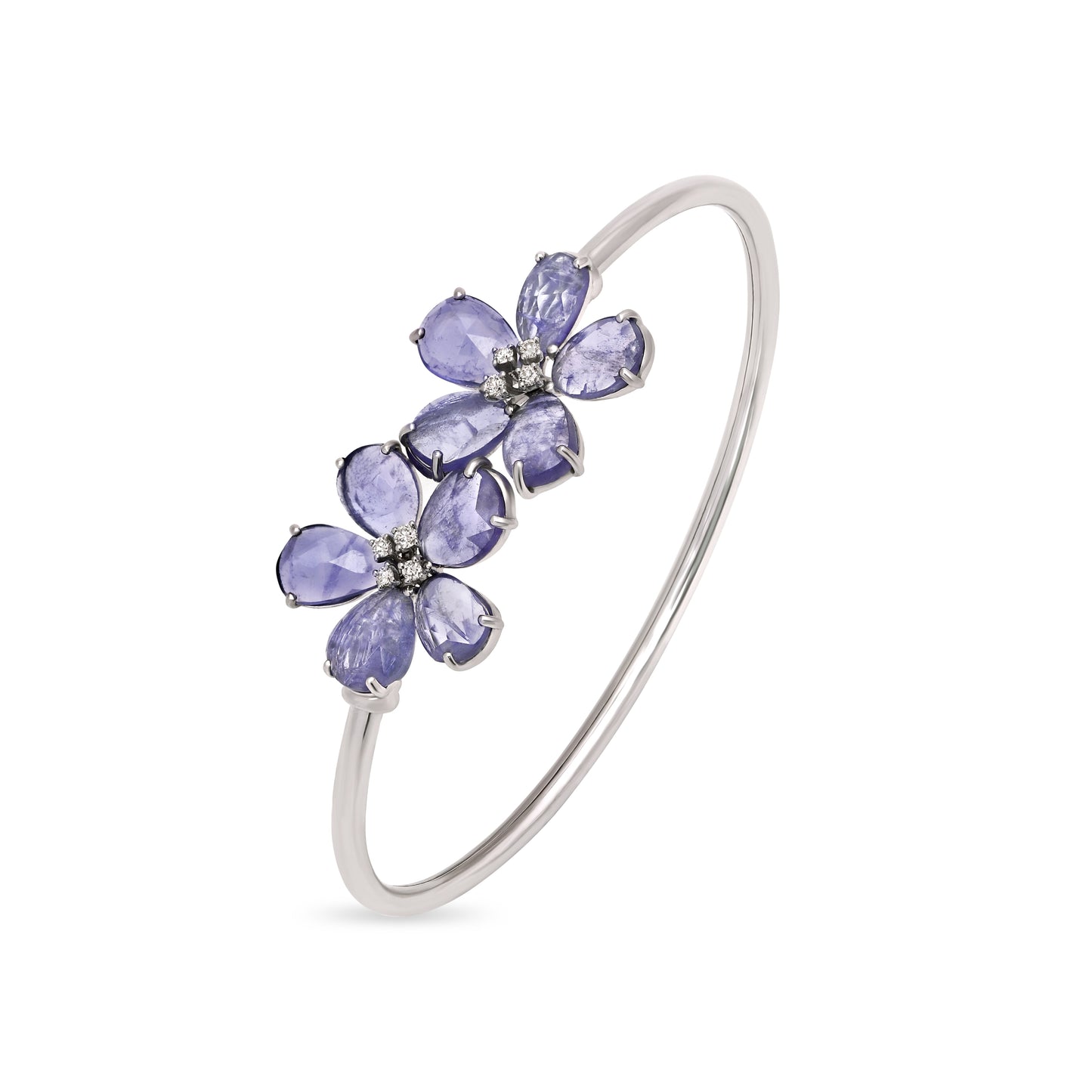 Tanzanite and Diamond Floral Bracelet