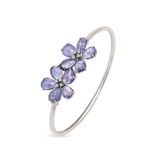 Tanzanite and Diamond Floral Bracelet