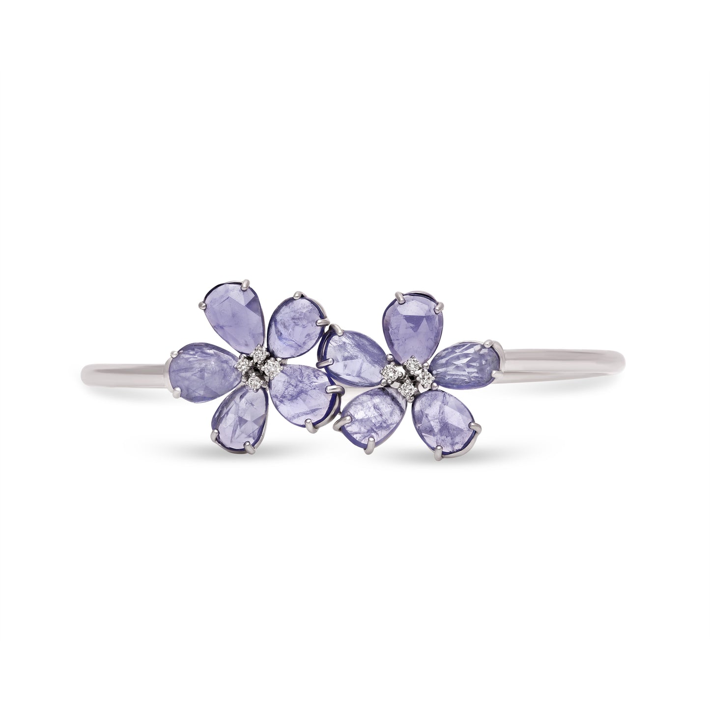Tanzanite and Diamond Floral Bracelet
