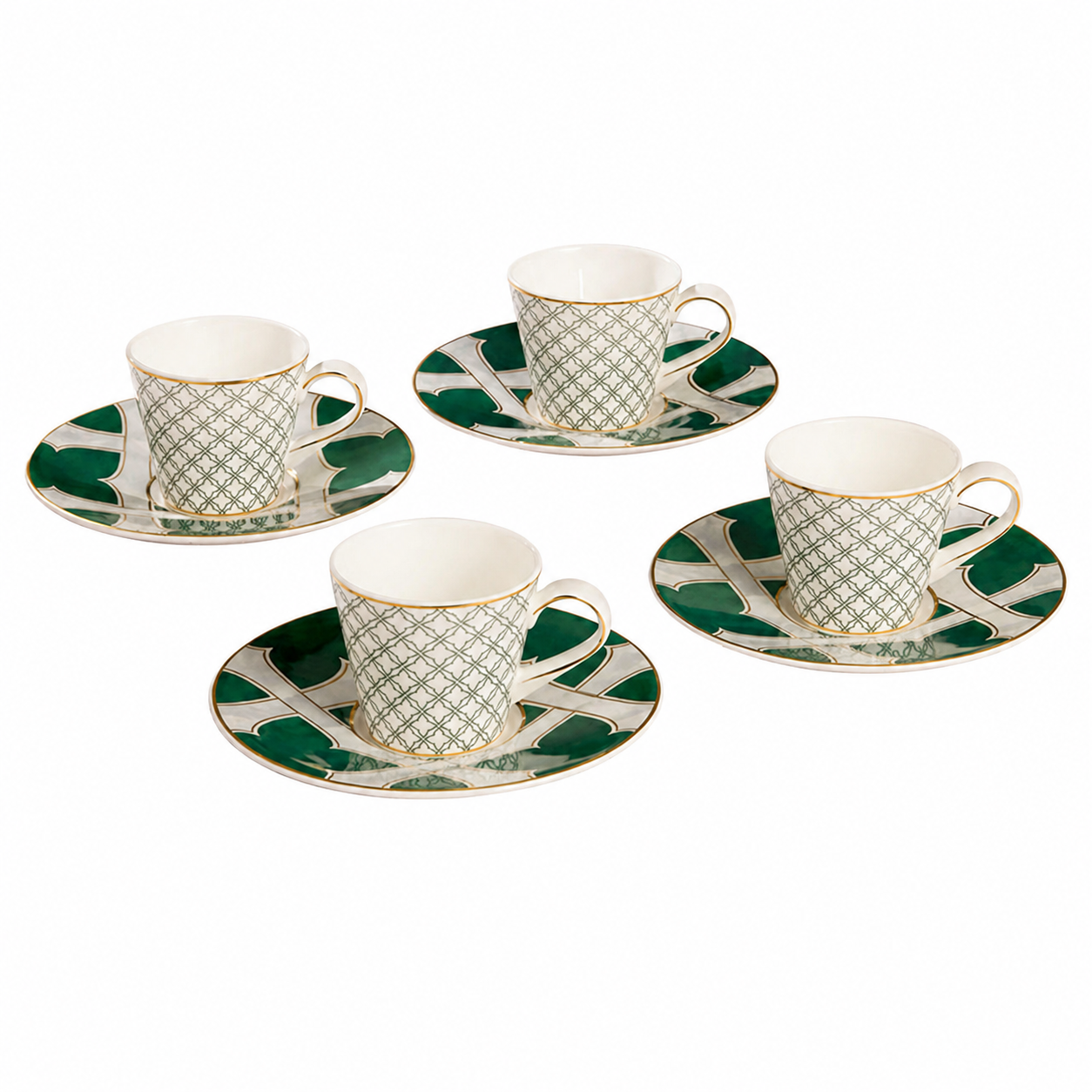 Espresso Set of 8 pieces (4 cups and 4 saucers)