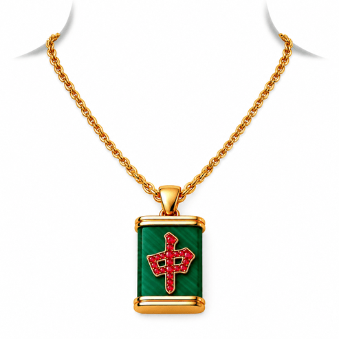 Mahjong Madness Red Dragon Pendant