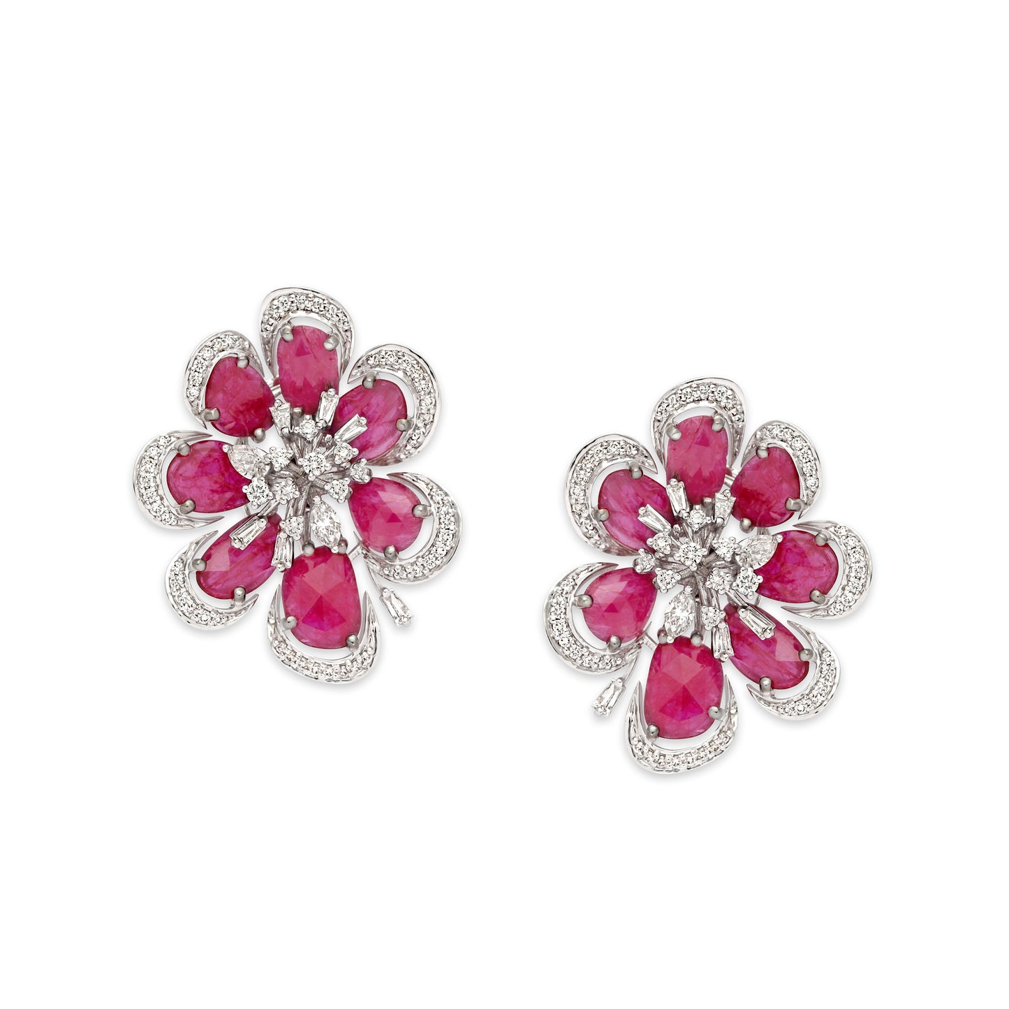 Ruby Floral Earrings