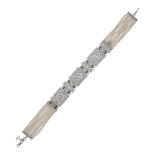 Art Deco Pearl Diamond Choker
