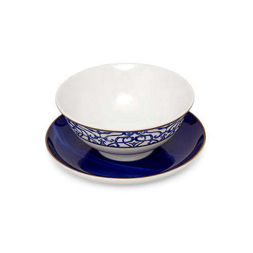 Imperial Blue - Ice Cream Bowl set of 12 pieces (6 bowls and 6 saucers)