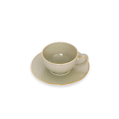 Grigio Honey Comb - Espresso Set of 12 pieces  (6 cups and 6 saucers)